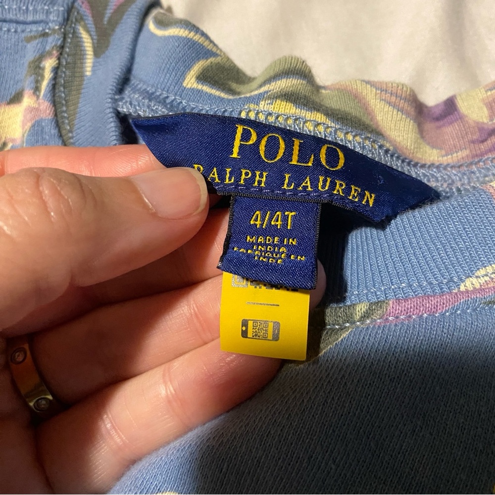 POLO RALPH LAUREN boys girls Floral Sweatshirt terry cotton 4t kids crewneck top - Picture 5 of 5